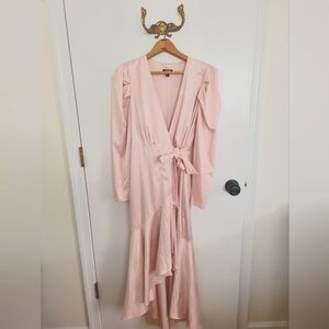 Light Pink Midi High Low Dress